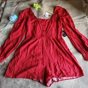 Express Vibrant Red Kids Romper